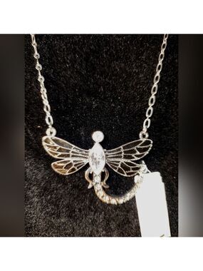 Spring Street Silver-Tone Dragonfly Pendant Necklace – 26" NWT